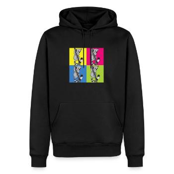 Lémurien - Sweat à capuche Premium bio Homme - noir - Devant - Nico (187cm)