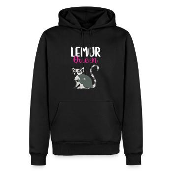 Lémurien - Sweat à capuche Premium bio Homme - noir - Devant - Nico (187cm)