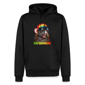 Coole Rasta-Ratte Bunt - Männer Premium Bio Hoodie - Schwarz - Vorne - Nico (187cm)