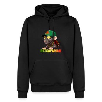 Coole Rasta-Ratte Bunt - Männer Premium Bio Hoodie - Schwarz - Vorne - Nico (187cm)