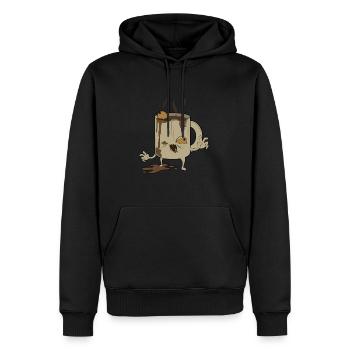 Café Monster - Sweat à capuche Premium bio Homme - noir - Devant - Nico (187cm)