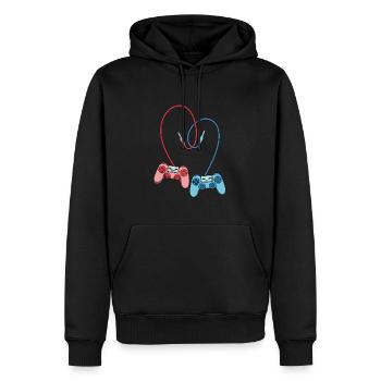 Gaming Controller Liebe - Männer Premium Bio Hoodie - Schwarz - Vorne - Nico (187cm)