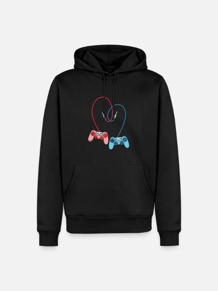 Gaming Controller Love - Men’s Premium Organic Hoodie - black