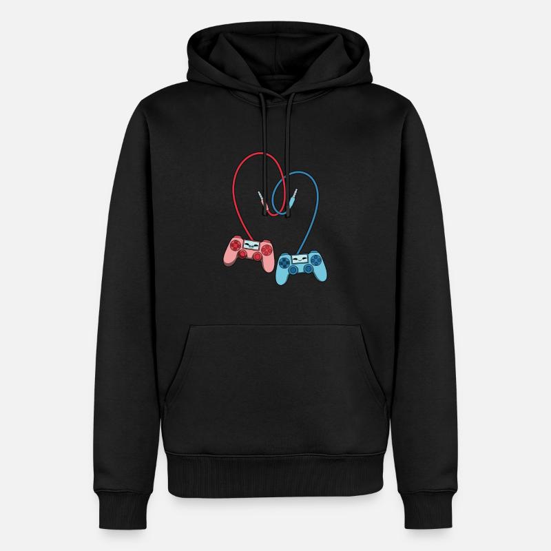 Gaming Controller Liebe - Männer Premium Bio Hoodie - Schwarz