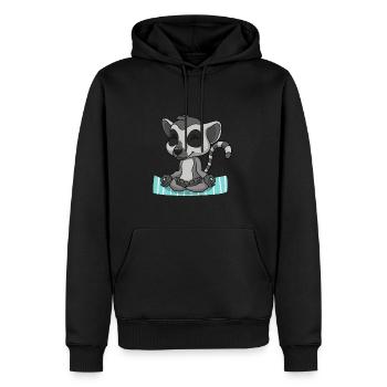 Yoga Lemur - Männer Premium Bio Hoodie - Schwarz - Vorne - Nico (187cm)