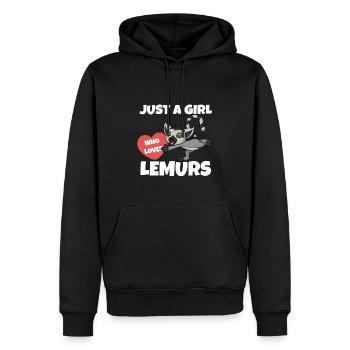 Lémurien - Sweat à capuche Premium bio Homme - noir - Devant - Nico (187cm)