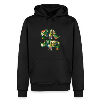 Nashorn - Männer Premium Bio Hoodie - Schwarz - Vorne - Nico (187cm)