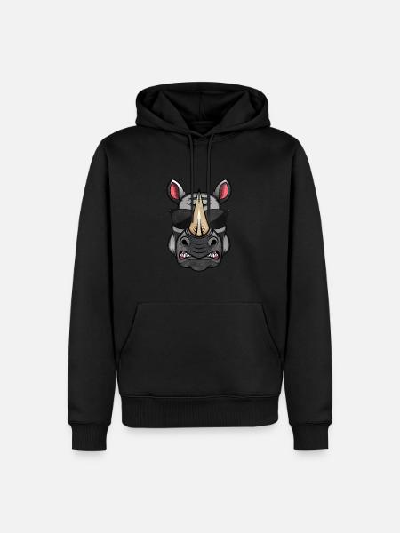 Rhinoceros - Men’s Premium Organic Hoodie - black