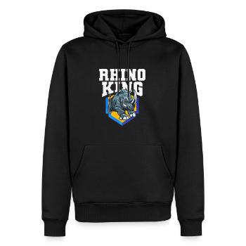 Nashorn - Männer Premium Bio Hoodie - Schwarz - Vorne - Nico (187cm)