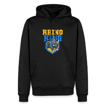 Nashorn - Männer Premium Bio Hoodie - Schwarz - Vorne - Nico (187cm)