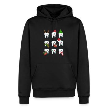 Dents dentaires Dentiste Dentiste - Sweat à capuche Premium bio Homme - noir - Devant - Nico (187cm)