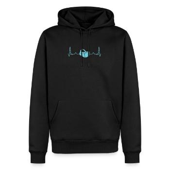 Cadeau VR de réalité virtuelle - Sweat à capuche Premium bio Homme - noir - Devant - Nico (187cm)