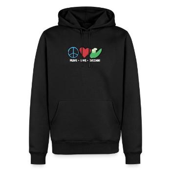 Zucchini - Männer Premium Bio Hoodie - Schwarz - Vorne - Nico (187cm)