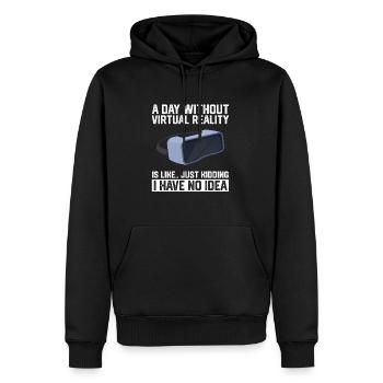 Cadeau VR de réalité virtuelle - Sweat à capuche Premium bio Homme - noir - Devant - Nico (187cm)