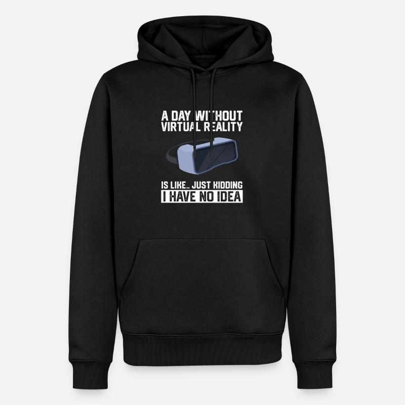 Virtual Reality VR Geschenk - Männer Premium Bio Hoodie - Schwarz