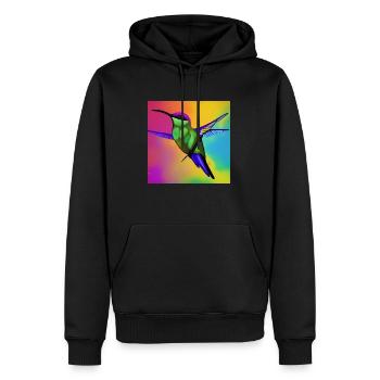 ColibriArtCollection 36 - Männer Premium Bio Hoodie - Schwarz - Vorne - Nico (187cm)