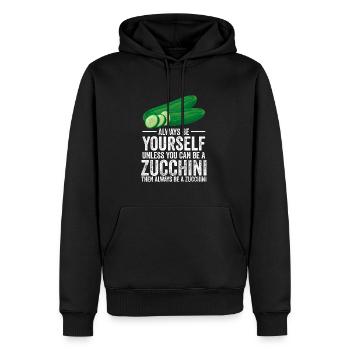 Zucchini - Männer Premium Bio Hoodie - Schwarz - Vorne - Nico (187cm)