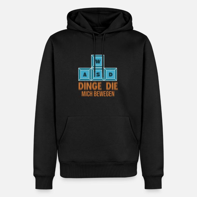 WASD Dinge Dich Mich Bewegen - Männer Premium Bio Hoodie - Schwarz