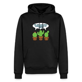 Kaktus Cupcakes Kuchen - Männer Premium Bio Hoodie - Schwarz - Vorne - Nico (187cm)