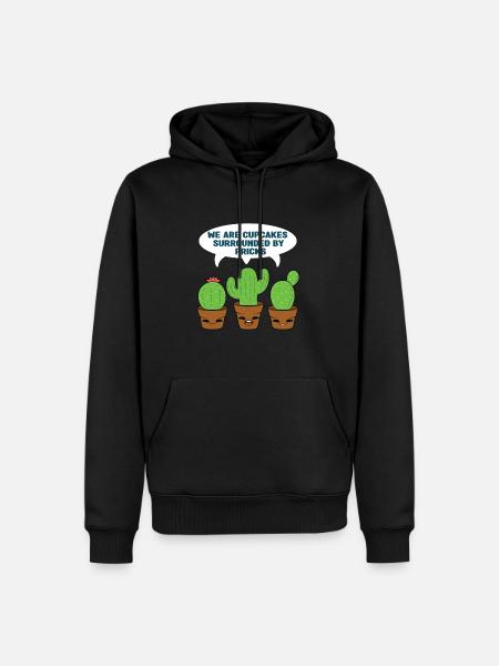 Cactus Cupcakes Cake - Men’s Premium Organic Hoodie - black