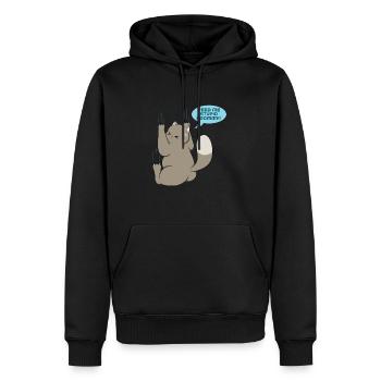 Chat - Sweat à capuche Premium bio Homme - noir - Devant - Nico (187cm)