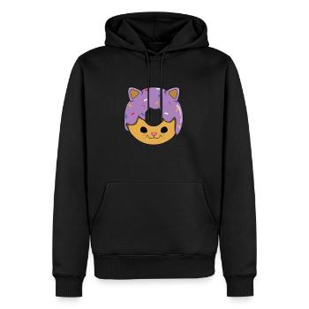 Katze Donut - Männer Premium Bio Hoodie - Schwarz - Vorne - Nico (187cm)