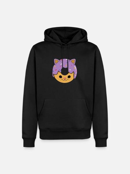Katze Donut - Männer Premium Bio Hoodie - Schwarz
