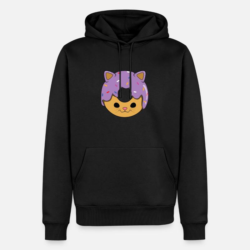 Donut de chat - Sweat à capuche Premium bio Homme - noir