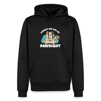Tout ira bien - Sweat à capuche Premium bio Homme - noir - Devant - Nico (187cm)