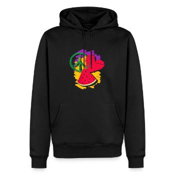 Pastèque - Sweat à capuche Premium bio Homme - noir - Devant - Nico (187cm)