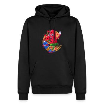 Pastèque - Sweat à capuche Premium bio Homme - noir - Devant - Nico (187cm)