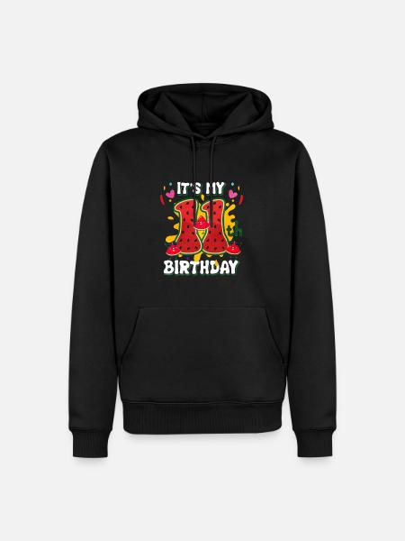 11th Birthday Watermelon Summer Gift - Men’s Premium Organic Hoodie - black