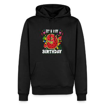 9 Anniversaire Pastèque Cadeau d’été - Sweat à capuche Premium bio Homme - noir - Devant - Nico (187cm)