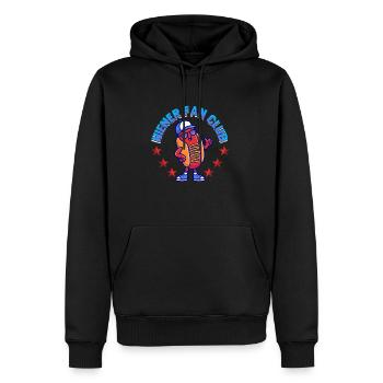 Hotdog Wiener Fanclub - Männer Premium Bio Hoodie - Schwarz - Vorne - Nico (187cm)