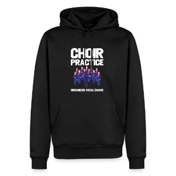 Pratique chorale Chaos vocal organisé - Sweat à capuche Premium bio Homme - noir - Devant - Nico (187cm)