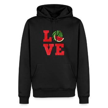 Pastèque - Sweat à capuche Premium bio Homme - noir - Devant - Nico (187cm)