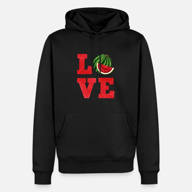 Wassermelone - Männer Premium Bio Hoodie - Schwarz