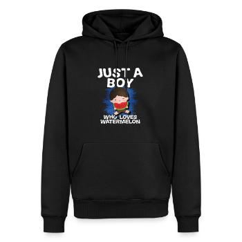 Pastèque - Sweat à capuche Premium bio Homme - noir - Devant - Nico (187cm)