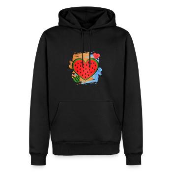Pastèque - Sweat à capuche Premium bio Homme - noir - Devant - Nico (187cm)