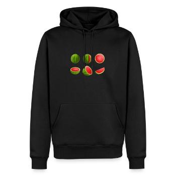 Pastèque - Sweat à capuche Premium bio Homme - noir - Devant - Nico (187cm)