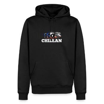 Chile - Männer Premium Bio Hoodie - Schwarz - Vorne - Nico (187cm)