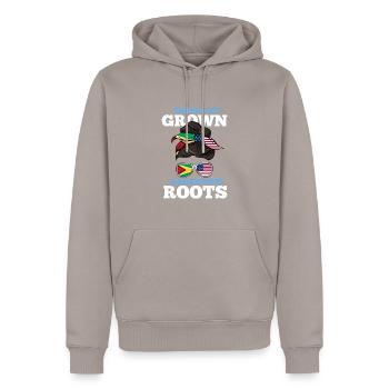Argentina - Men’s Premium Organic Hoodie - taupe - Front - Nico (187cm)
