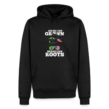 Brésil - Sweat à capuche Premium bio Homme - noir - Devant - Nico (187cm)