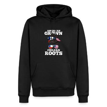 Chile - Männer Premium Bio Hoodie - Schwarz - Vorne - Nico (187cm)