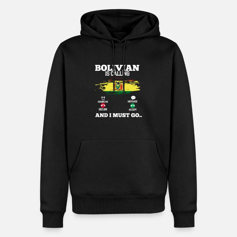 Bolivie - Sweat à capuche Premium bio Homme - noir