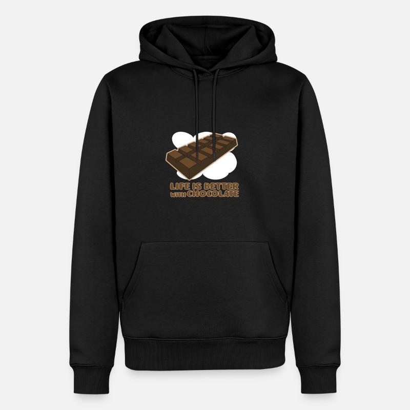 Schokolade - Männer Premium Bio Hoodie - Schwarz