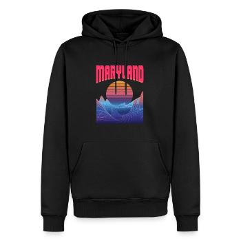 Maryland - Männer Premium Bio Hoodie - Schwarz - Vorne - Nico (187cm)
