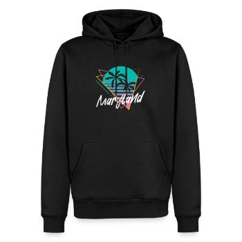 Maryland - Männer Premium Bio Hoodie - Schwarz - Vorne - Nico (187cm)