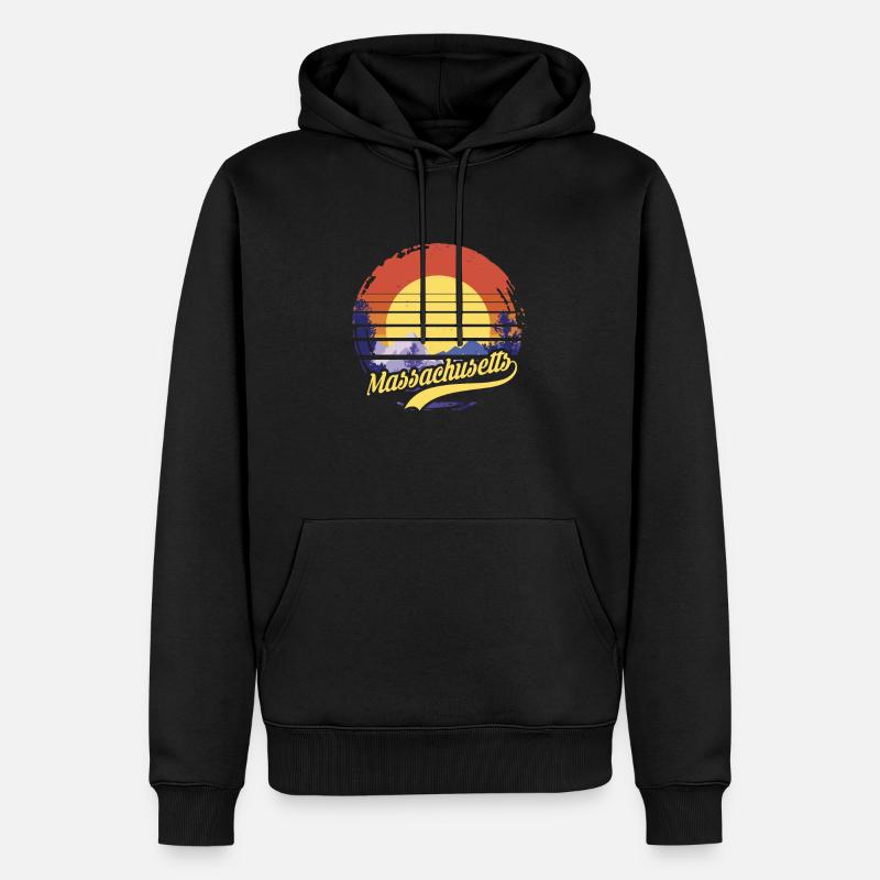 Massachusetts - Männer Premium Bio Hoodie - Schwarz