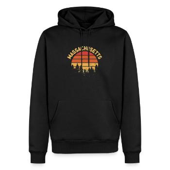 Massachusetts - Männer Premium Bio Hoodie - Schwarz - Vorne - Nico (187cm)